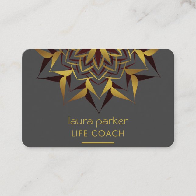 Mandala Boho Tribal Yoga Massage Therapie Visitenkarte (Vorderseite)