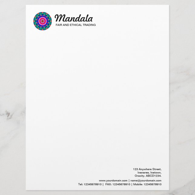 Mandala Briefkopf (Vorderseite)