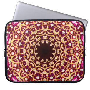 Mandala Brooch, geometrischer Vintager Hintergrund Laptopschutzhülle