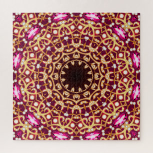 Mandala Brooch, geometrischer Vintager Hintergrund Puzzle