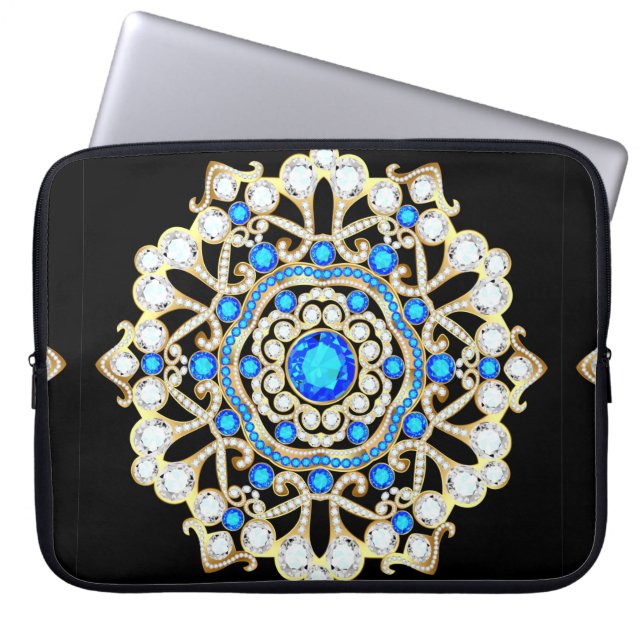 Mandala Brooch Schmuck, Design Element. Tribal eth Laptopschutzhülle (Vorderseite)