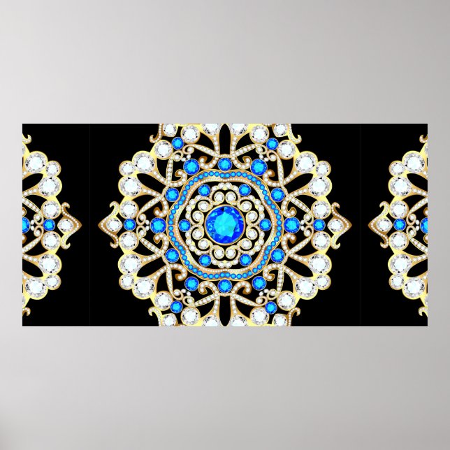 Mandala Brooch Schmuck, Design Element. Tribal eth Poster (Vorne)