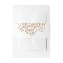 Mandala Brown Boho Indian Modern Vintage Wedding Einladungsbanderole