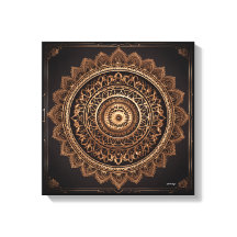 Mandala, Brown und Beige, StretchCanvas Print