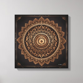 Mandala, Brown und Beige, StretchCanvas Print Leinwanddruck