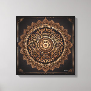 Mandala, Brown und Beige, StretchCanvas Print Leinwanddruck