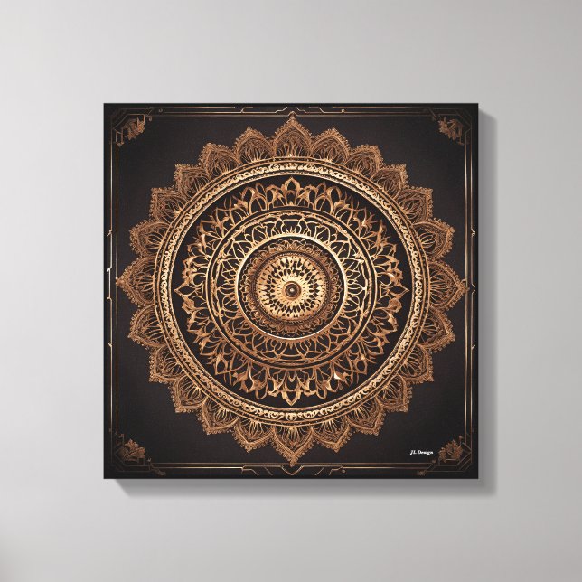 Mandala, Brown und Beige, StretchCanvas Print Leinwanddruck (Vorderseite)