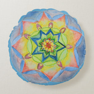 Mandala Brushed Polyester Rundkissen Rundes Kissen
