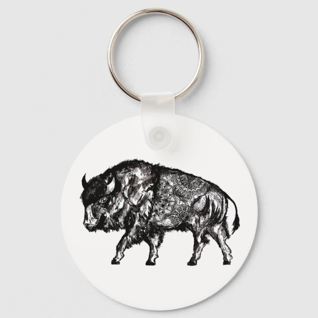 Mandala Buffalo Schlüsselanhänger (Vorderseite)