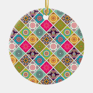 Mandala bunt marokkanisches ethnisches Muster Keramik Ornament