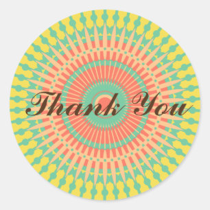 Mandala bunter indischer Marokkaner Vielen Dank Runder Aufkleber
