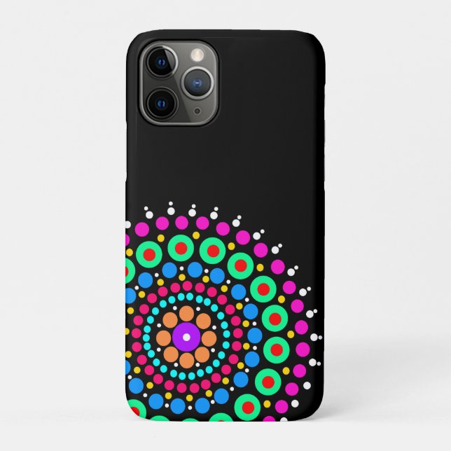 Mandala bunter schwarzer Bg Case-Mate iPhone Hülle (Rückseite)
