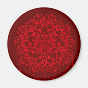 Mandala burgundy Indian Magnet