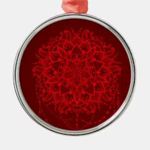 Mandala burgundy Indian Ornament Aus Metall