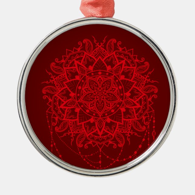 Mandala burgundy Indian Ornament Aus Metall (Vorne)