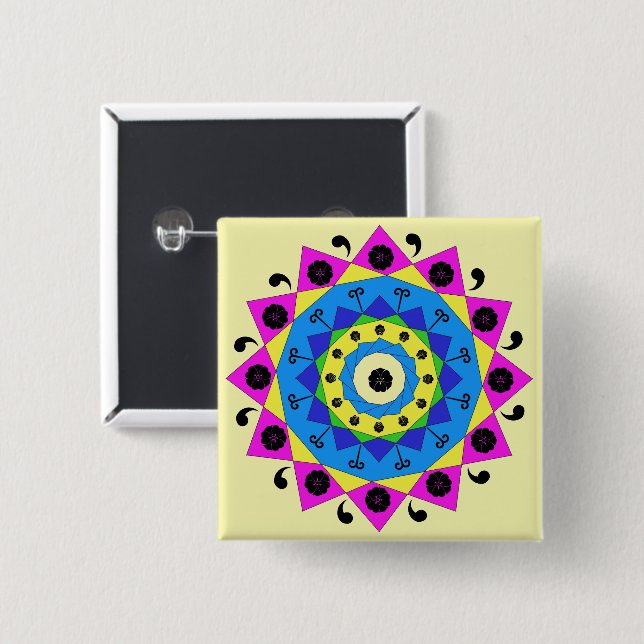 Mandala Button (Vorne & Hinten)