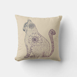 Mandala Cat Throw Cushion Kissen