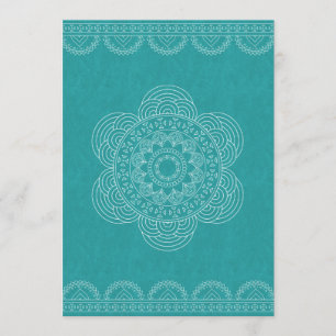 Mandala Chic Hipster 40. Geburtstag Aquamarin Gree Einladung