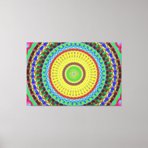 Mandala Circle Art A4 Stretched Canvas Print Leinwanddruck