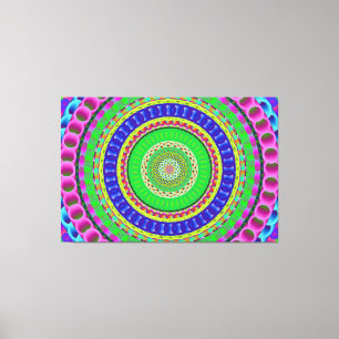 Mandala Circle Art A5 gearbeitete Canvas Print Leinwanddruck