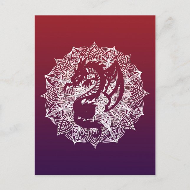 Mandala Circle Dragon Postkarte (Vorderseite)
