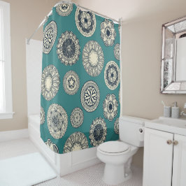 Mandala Cirque Spot aquamarin Duschvorhang