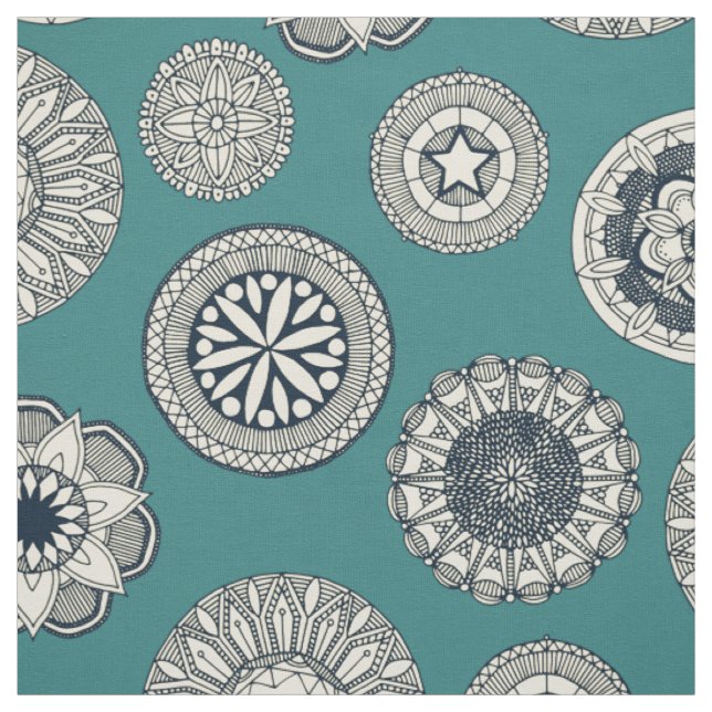 Mandala Cirque Spot aquamarin Stoff (Muster)