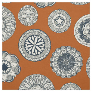 Mandala Cirque Spot Orange Stoff