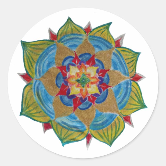 Mandala Classic Round Sticker, glänzend Runder Aufkleber (Vorderseite)