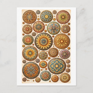 Mandala-Collage im Vintage-Stil Postkarte