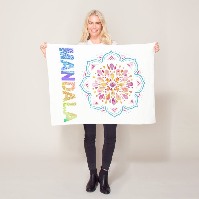 MANDALA COLORED LOTUS BLUME FLEECEDECKE (Beispiel)