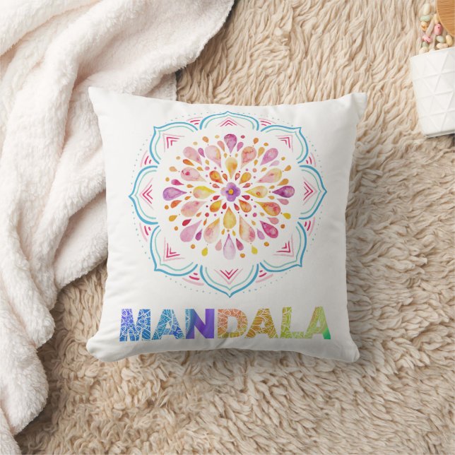 MANDALA COLORED LOTUS BLUME KISSEN (Decke)