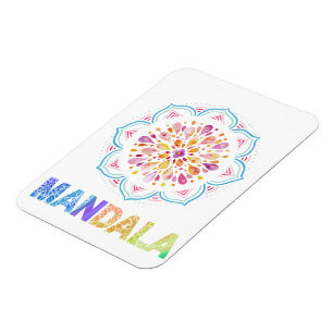 MANDALA COLORED LOTUS BLUME MAGNET