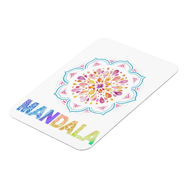 MANDALA COLORED LOTUS BLUME MAGNET (Linke Seite)