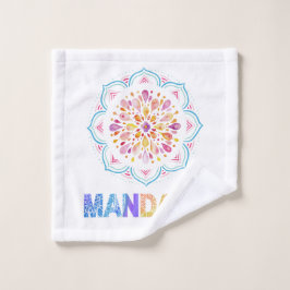 MANDALA COLORED LOTUS BLUME WASCHLAPPEN