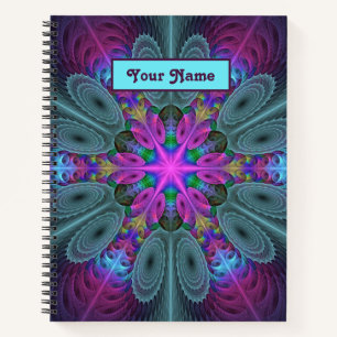 Mandala Colorful Fraktal Art Kaleidoskop Name Notizbuch