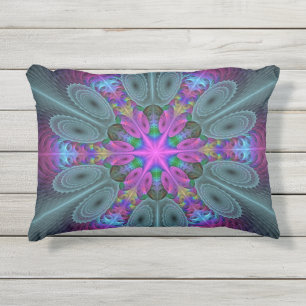 Mandala Colorful Spirituelles Fraktal Kunst, Dicht Kissen Für Draußen