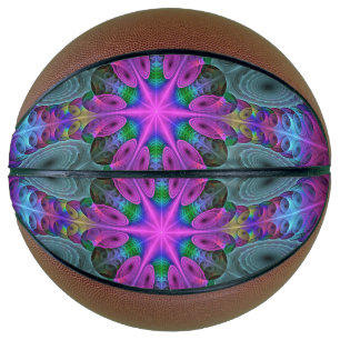 Mandala Colorful Strickendes Fraktal Kunst Kaleido Basketball