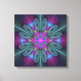 Mandala Colorful Strickendes Fraktal Kunst Kaleido Leinwanddruck