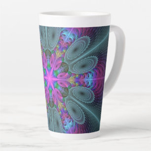 Mandala Colorful Strickendes Fraktal Kunst Kaleido Milchtasse