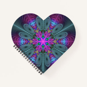 Mandala Colorful Strickendes Fraktal Kunst Kaleido Notizbuch