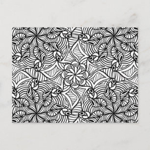 Mandala Coloring Abstrakt Pattern Postcard #1 Postkarte