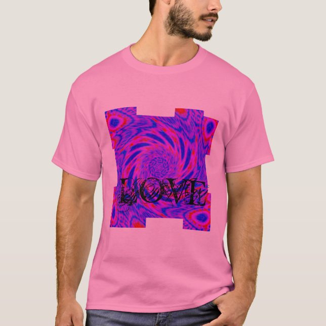 Mandala-colorpink-blau-LIEBE-Kaleidoskop RMDESIGN T-Shirt (Vorderseite)