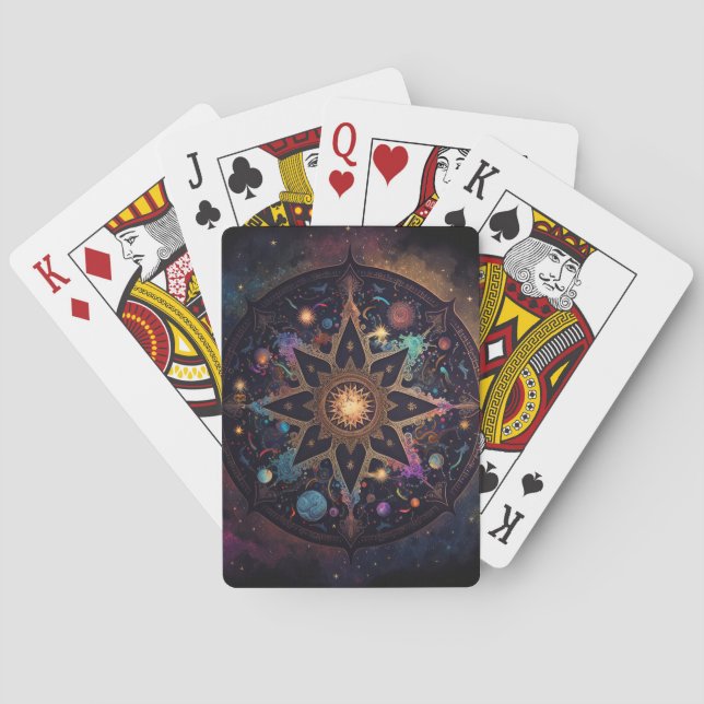 Mandala Cosmic Visionary Art Playing Cards Spielkarten (Rückseite)