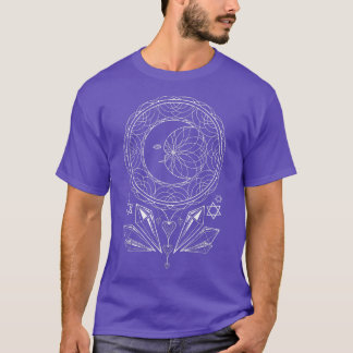Mandala Crescent Moon Witchcraft Kristalle Pagan O T-Shirt