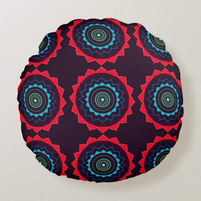 Mandala Cushion Rundes Kissen (Vorderseite)