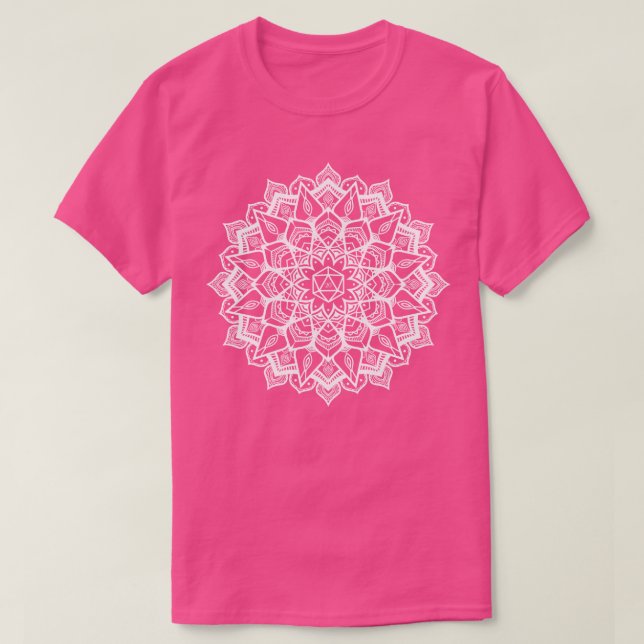 Mandala D20 Dice Muster T-Shirt (Design vorne)