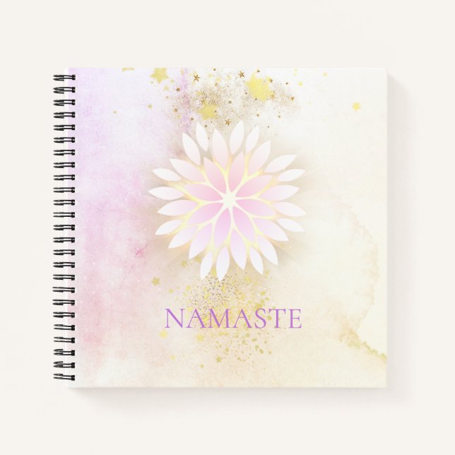 *~* Mandala Dahlia Pastel Lavender Peach AP2 Notizbuch (Vorderseite)