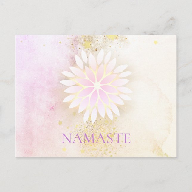 *~* Mandala Dahlia Pastel Lavender Peach AP2 Postkarte (Vorderseite)