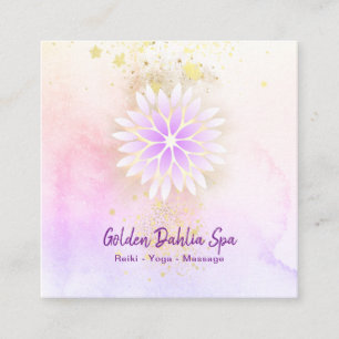*~* Mandala Dahlia Pastel Lavender Pink Quadratische Visitenkarte